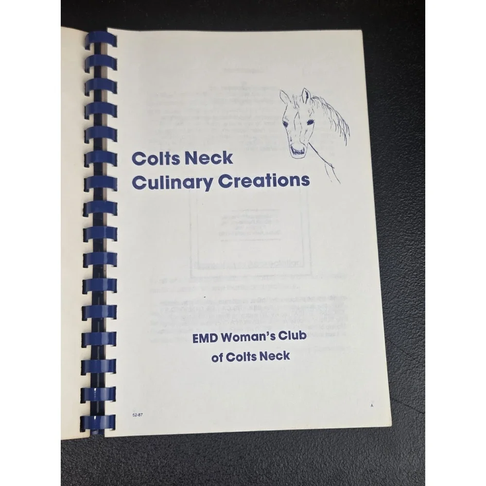 EMD Women's Club Cookbook Cook Book Colts Neck New Jersey 1986‎ Recipe Book